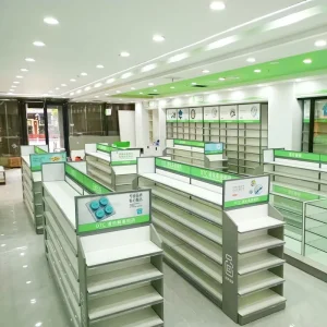 02 DYJYS004 P1 Space saving Eco Friendly Durable Medicine Shop Display Furniture Pharmacy Interior Design Shelves LED Lit for
