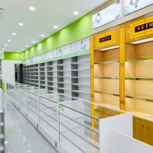 02 DYJYS010 Drugstore Shop Fitting Medicine Store Rack Fixtures Safe Iron&wooden for Drugstore Shop Decoration