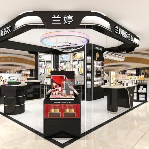 02 DYaS025 Modern Style Cosmetic Perfume Store Counter LED Lights Eco Friendly Design Storage Cabinet Custom Logo for Retail