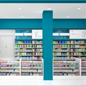 04 XDZYS002 B Pharmacy Shelves LED Pharmacy Display Shelves for Shop Display Furniture