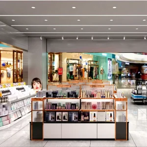 09 TJiS016 MZI Cosmetic Perfume Store Display Furniture LED Lights Customizable Storage for Retail Interior Design