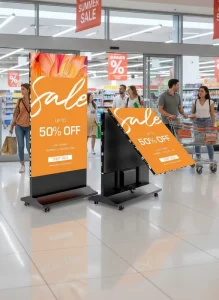 1.53mm Pixel Pitch High Definition Up Down Folding LED Mobile Poster Screen for Retail Store Digital Signage Advertising Display