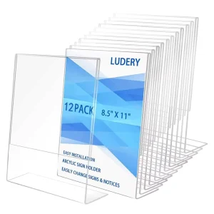 10*15cm Slanted L Shape Desktop Acrylic Menu Holder Acrylic Sign Holder Display for Price Tag Label Picture Photo