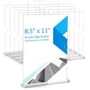 10 Pack Acrylic Sign Holders Pre Assembled 10mm Thick Double Sided Tabletop Flyers Business Cards Stand