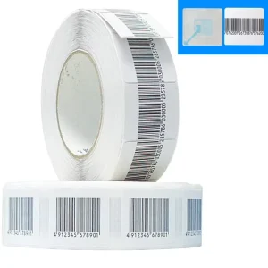 (1000pcs/roll) Barcode Security System Anti Theft Tag RF 4*4cm Barcode Soft Sticker 8.2 MHz EAS Security Anti Theft Label