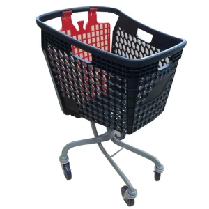 100L Loop Plastic Wrap Around Handle Supermarket Shopping Trolley Cart for Euro Store Fixtures