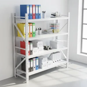 100kg Load Capacity Adjustable Light Duty Steel Storage Shelf 4 Tier Warehouse Rack