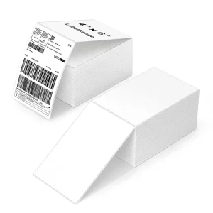 100×150 White Fanfold Address Labels A6 Waybill Barcode Stickers 4×6 Self Adhesive Thermal Paper Packaging Labels