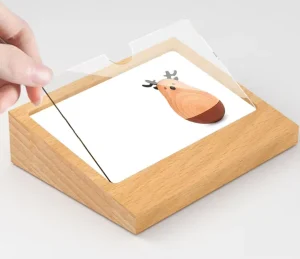 105x75mm Tabletop Wood Block Card Label Sign Holder Magnetic Acrylic Wood Price Tag Holders