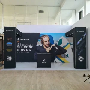 10×20 Aluminum Modular Tension Fabric SEG Pop Stand Exhibition Fair Display Booth Full Color Easy Assembly Dye