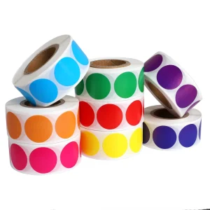 12 Colors Labels 500 PCS Heart Circle Shaped Coding Round Dot Self Adhesive Holographic Seal Stickers for Wedding Gift Envelopes