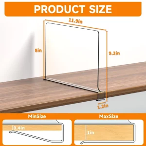 12pcs a Pack Clear PS Plastic Household Clear Acrylic Shelf Divider Multifunction Shelf Closet Dividers