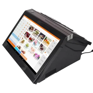 14″ Full HD Touch Screen All in One POS System Cash Register Built in 80mm Printer & Scanner Efficient Checkout for Retail