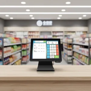 15 Inch Foldable Single Touch Screen POS Desktop AIO NFC I3 I5 I7 System with Wi-Fi 6 and 2-Year Warranty for Retail Store