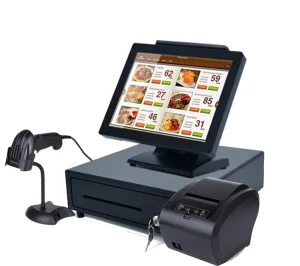 15 Inch Pos Touch Machine Capacitive Screen Computer Canteen Retail Bar Complete Pos System