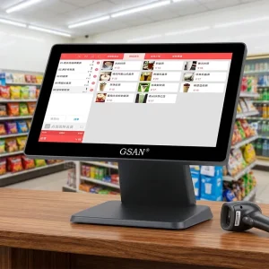 15.6″+11.6″ Dual Screen Cashier Machine POS Systems Windows Capacitive Touch Point of Sale Cash Register for Supermarkets
