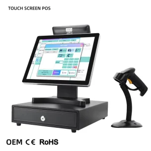 15.6 Inch All in One Windows 10 11 12 2.0GHz Dual Touch Screen POS Cash Register System for Supermarket