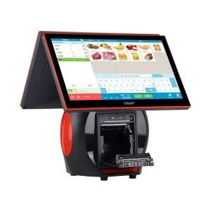15.6 Inch Dual Screen Pos System All in One Touch Screen Windows 10 Desktop Cash Register Machine for Supermarket