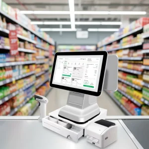 15.6 Inch Dual Screen Touchscreen Point of Sale System with 80mm Receipt Printer