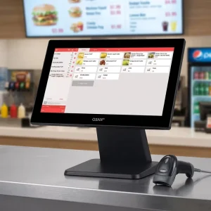 15.6inch Touch Screen POS Machine All in One Desktop Cash Register POS System for Restaurant Business