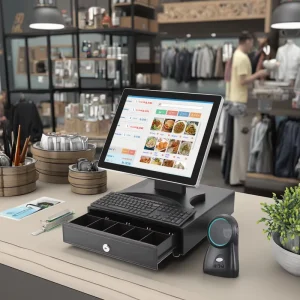 15inch Dual Screen Capacitive Touch Screen All in One Point of Sale POS Systems Cash Register POS Machine