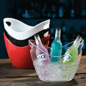 18 Liter Large Beverage Tub Clear Plastic Beer Champagne Bucket Party Beverage Chiller Bin Ice Bucket