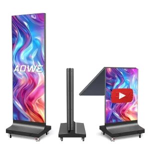 1920*640mm Full Color Indoor P1.25 P1.56 P1.66 P1.86 P2 P2.5 P3 Standing Foldable Digital Advertising Screen Poster LED Display