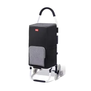 2/4/6-Wheel Custom Foldable Shopping Trolley Portable Steel Cart with Stair-Climbing & Easy-Clean Wheels
