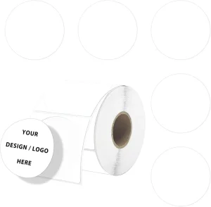 2 Inch Circle Thermal Stickers Self Adhesive Round Direct Thermal Labels with Perforation Lin 500 Labels 1 Roll with White