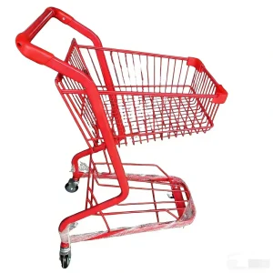 2 Layer Supermarket Shopping Trolley Basket Trolley Cart For Convenience Store