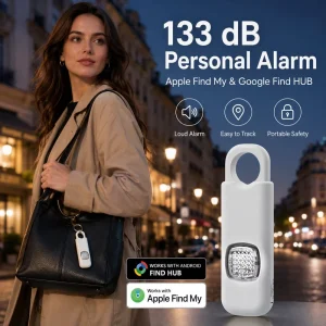 2 in 1 Smart Personal Alarm Supporting Both Google Find Hub and Apple Find My GPS Locator Suitable Item Anti-theft Protection