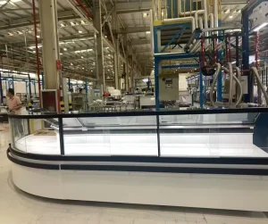 2.6 Meter Supermarket Display Fridge Air Cooling Glass Door Meat Deli Showcase