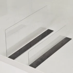 2.8mm Plastic Clear Magnetic Shelf Divider for Supermarket L Shaped Transparent Display Rack Showcase