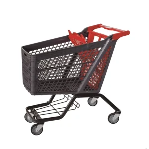 200L Supermarket Plastic Shopping Trolley Carts For Groceries