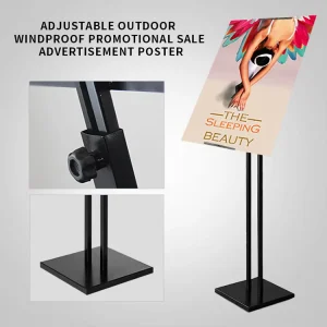 200cm Adjustable KT Board Poster Stand Heavy Duty Floor Display Rack with Clips Versatile Telescopic Sign Holder for Retail