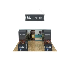 20×20 Hanging Banner Display Expo Booth Arch Stand with TV Mount