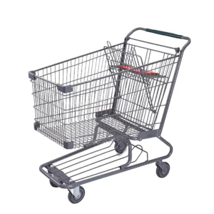 210L Custom Steel Chrome Plated Folding Supermarket Shopping Cart for Supermarkets Manufacturer