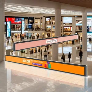 23 35 Inch LCD Bar Screen Advertising Display Custom Strip Screen LED LCD Manufacture Mall Digital Signage