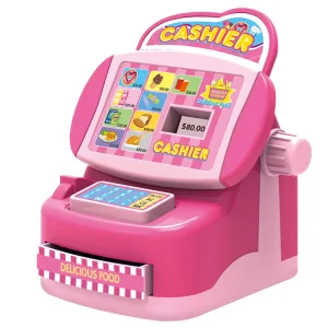 23pcs Ice cream Counter Saler pink Cash Register Machine Toy