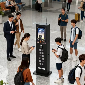24 Port Charging Station And Power Station With POS Card Payment System And Plug Commercial Advertising Display Terminal