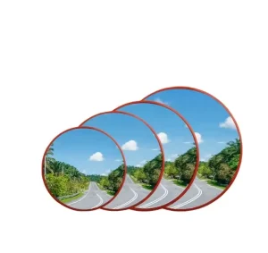 24″ Unbreakable PVC Security Mirror with Black Frame Convex Traffic Design for Indoor Parking & Roadway Use