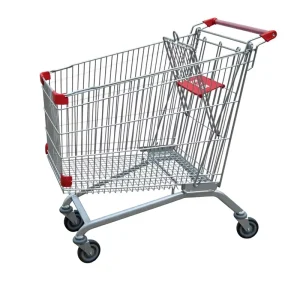 240L Large Supermarket Shopping Trolley with 4 Wheels Europe Supermarkets Trolley