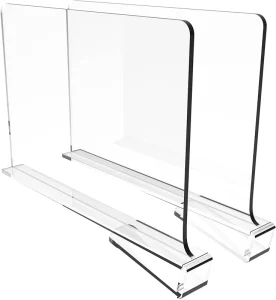 2PCS Multifunction Acrylic Shelf Dividers Shelf and Closet Separator for Wood Closet