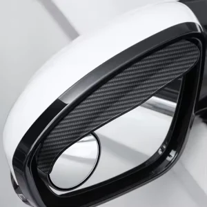 2pcs Set Car Mirror Reversing Shield Rain Brow 2 in 1 Carbon Fiber Reflective Auxiliary Mirror Cover