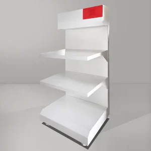 3-Tier Kitchenware Display Stand Movable Retail Cookware Merchandise Rack