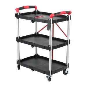 3 Tier Portable Plastic Folding Service Utility Carts
