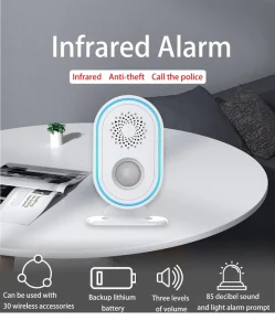 3.7V 300mAh Battery Tuya Smart Life App Control Low Power WiFi Smart PIR Alarm Sensor Portable ABS