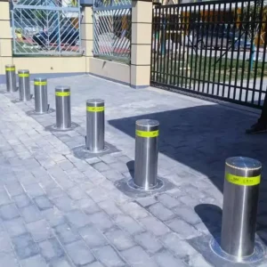 304 Stainless Steel Automatic Retractable Bollard Modern Car Parking Hydraulic Rising Road Safety Security Barrier For Outdoor