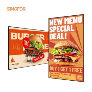 32 Inch Digital Signage Display WiFi Android Tempered Glass Menu Board For Bubble Tea Shop Remote CMS Smart Board