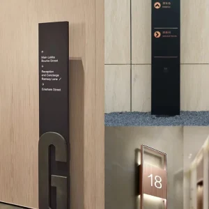 3D Acrylic Floor Directory Sign for Office Buildings Wear Resistant UV Printed Rectangle Aluminum Frame